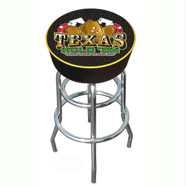 Texas Hold 'Em Logo Padded Bar Stool