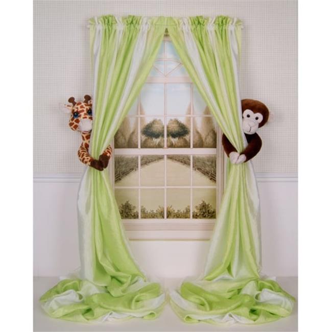 Curtain Critters ALGFMY240510COL Plush Safari Giraffe and Chocolate Monkey Cu...