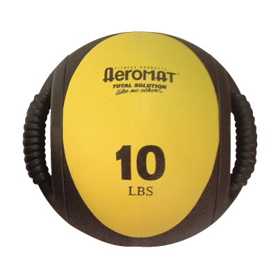 Picture of Aeromat 35133 Dual Grip Power Med Ball 9 in. Dia. 10 LB Black- Yellow