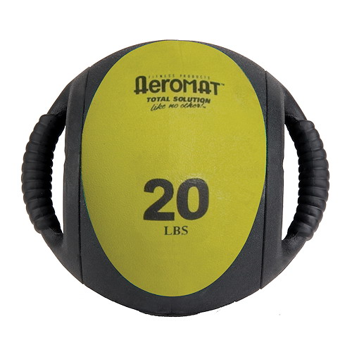 Picture of Aeromat 35138 Dual Grip Power Med Ball 9 in. Dia. 20 LB Black- Olive