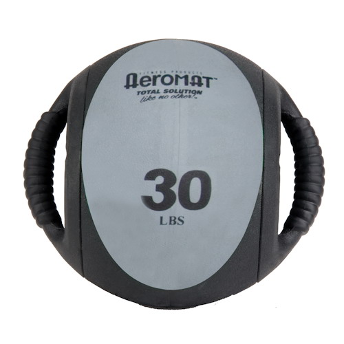 Picture of Aeromat 35140 Dual Grip Power Med Ball 9 in. Dia. 30 LB Black- Gray