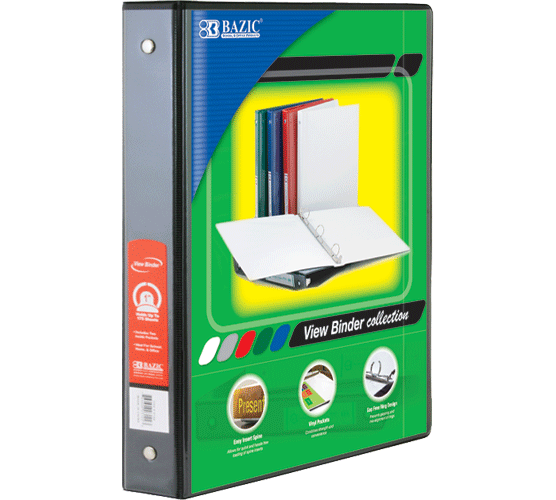 DDI 1121029 BAZIC 2in. 3-Ring Binder - White - Case of 12