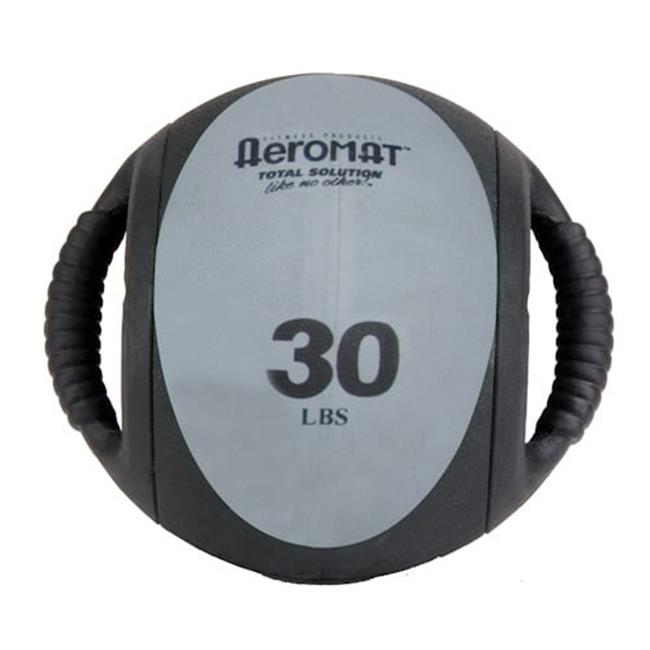 Aeromat 35140 Dual Grip Power Med Ball 9 in. Dia. 30 LB Black- Gray
