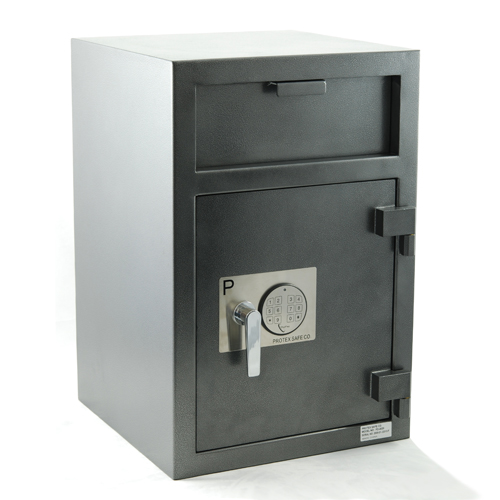 Protex Low-Profile Wall Mount Depository Drop Box Tubular Lock, 2-3/8Wx11Dx16H, Beige