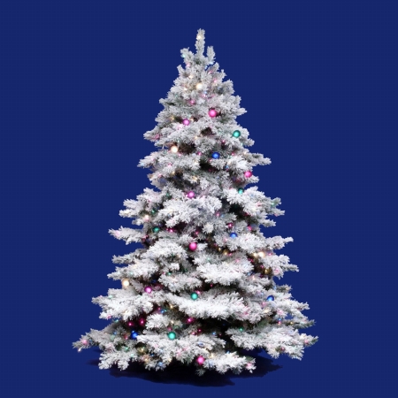 36 in. x 24 in. Flocked Alaskan Tree 127 Tips