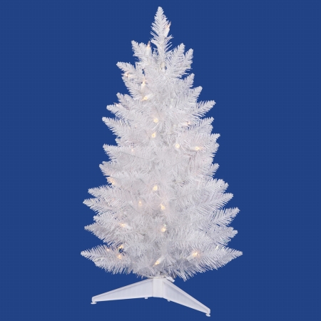 3 ft. x 17 in. Christmas Tree Crystal White Pencil 55LED Mult
