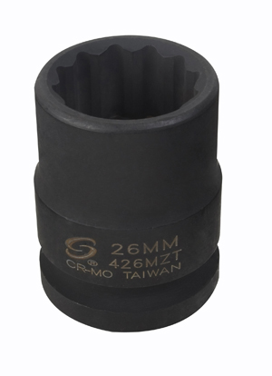 Sunex Tools 3/4" Dr. 12 Pt. 24mm Thin Wall Impact Socket (424MZT)