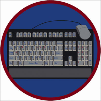 1590E-03 Keyboard Connection Gray 7 ft.7 in. Round WearOn Nylon Machine Tufted- Cut Pile Educational Rug