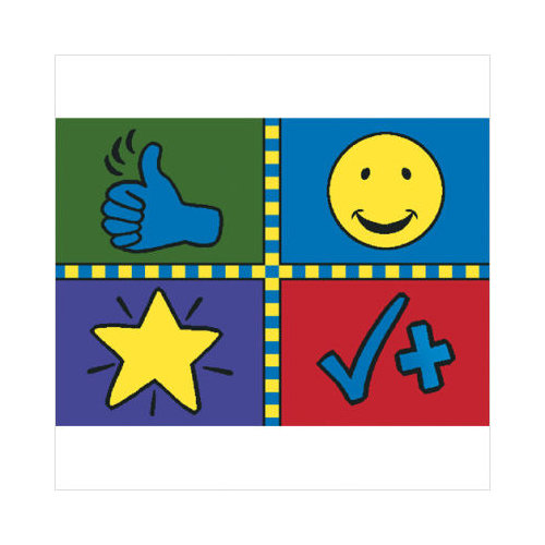 Motivation Mat 5 ft.4 in. x 7 ft.8 in. WearOn Nylon Machine Tufted- Cut Pile Educational Rug
