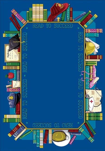 Read to Succeed 3 ft.10 in. x 5 ft.4 in. WearOn Nylon Machine Tufted- Cut Pile Educational Rug