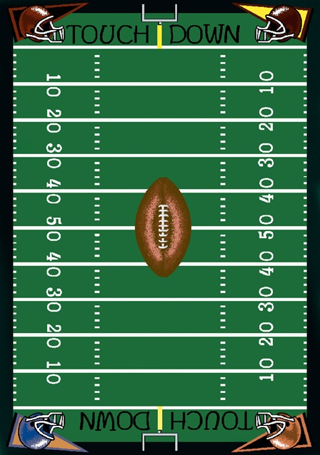 Football Fun Educational Rug - WearOn Nylon Machine Tufted- Cut Pile