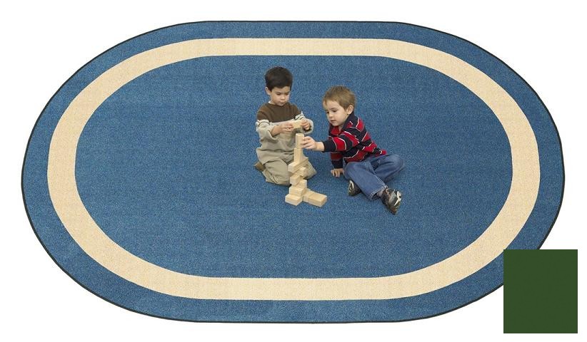 1479CC-03 Portrait Greenfield 5 ft.4 in. x 7 ft.8 in. Oval WearOn Nylon Machine Tufted- Cut Pile Educational Rug