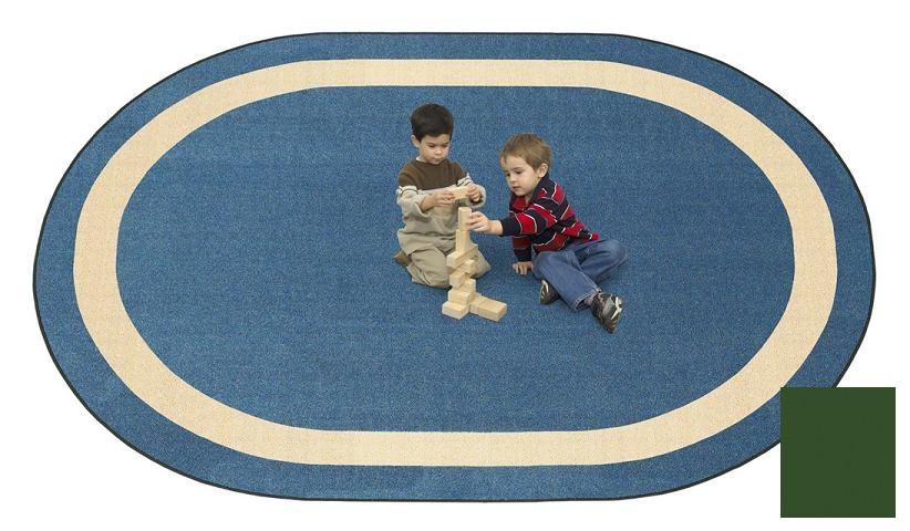 1479DD-03 Portrait Greenfield 7 ft.8 in. x 10 ft.9 in. Oval WearOn Nylon Machine Tufted- Cut Pile Educational Rug