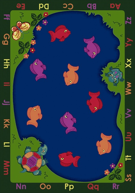 FishiN Fun 5 ft.4 in. x 7 ft.8 in. WearOn Nylon Machine Tufted- Cut Pile Educational Rug