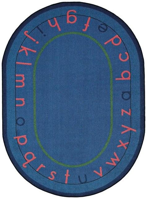 Montessori Alphabet Rug - Oval - WearOn Nylon Machine Tufted- Cut Pile