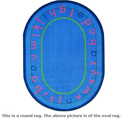 1553E Montessori Alphabet 7 ft.7 in. Round WearOn Nylon Machine Tufted- Cut Pile Educational Rug
