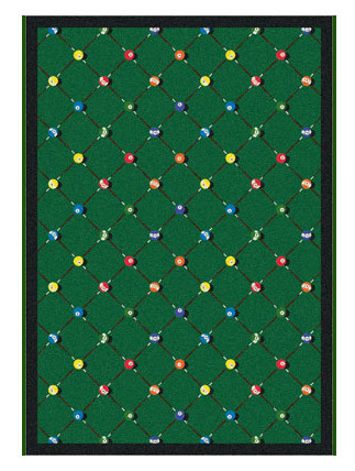 1421B-01 Billiards Green 3 ft.10 in. x 5 ft.4 in. WearOn Nylon Machine Tufted- Cut Pile Gaming and Entertainment Rug