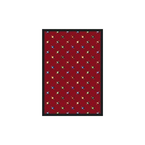 1421B-02 Billiards Red 3 ft.10 in. x 5 ft.4 in. WearOn Nylon Machine Tufted- Cut Pile Gaming and Entertainment Rug