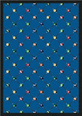 1421B-03 Billiards Blue 3 ft.10 in. x 5 ft.4 in. WearOn Nylon Machine Tufted- Cut Pile Gaming and Entertainment Rug