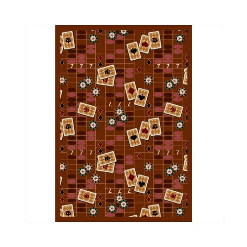 1509C-05 Feeling Lucky Rust 5 ft.4 in. x 7 ft.8 in. WearOn Nylon Machine Tufted- Cut Pile Gaming and Entertainment Rug