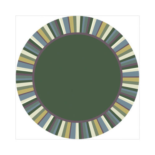 Clean Green Soft 7 ft.7 in. Round WearOn Nylon Machine Tufted- Cut Pile Just for Kids Rug