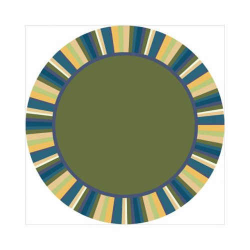 Clean Green Bold 7 ft.7 in. Round WearOn Nylon Machine Tufted- Cut Pile Just for Kids Rug