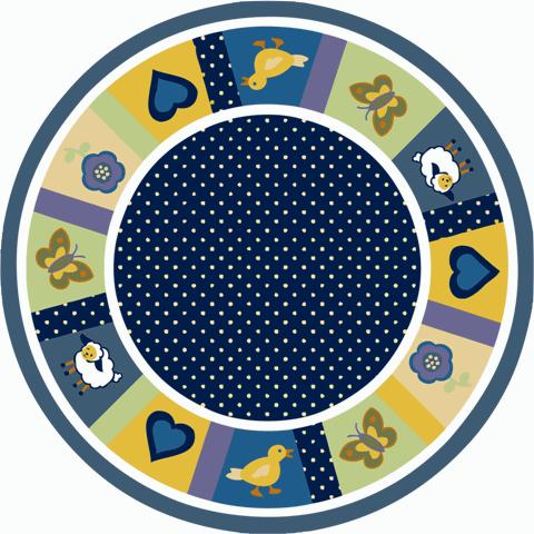 Seeing Spots Bold 7 ft.7 in. Round  WearOn Nylon Machine Tufted- Cut Pile Just for Kids Rug