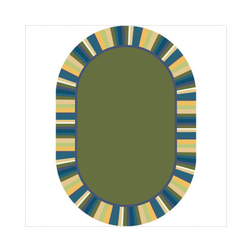 Clean Green Bold 5 ft.4 in. x 7 ft.8 in. Oval WearOn Nylon Machine Tufted- Cut Pile Just for Kids Rug
