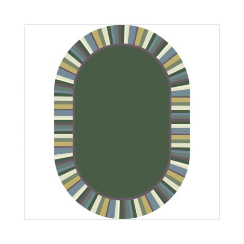 Clean Green Soft 7 ft.8 in. x 10 ft.9 in. Oval WearOn Nylon Machine Tufted- Cut Pile Just for Kids Rug