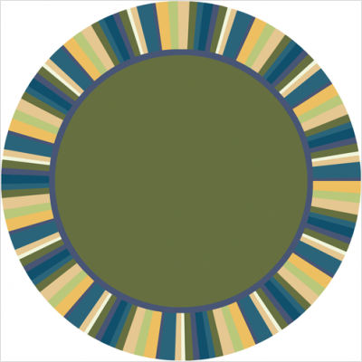 Clean Green Bold 5 ft.4 in. Round WearOn Nylon Machine Tufted- Cut Pile Just for Kids Rug