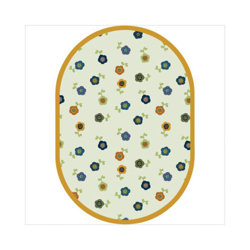 Awesome Blossom Bold 3 ft.10 in. x 5 ft.4 in. Oval WearOn Nylon Machine Tufted- Cut Pile Just for Kids Rug