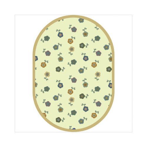 Awesome Blossom Soft 3 ft.10 in. x 5 ft.4 in. Oval WearOn Nylon Machine Tufted- Cut Pile Just for Kids Rug