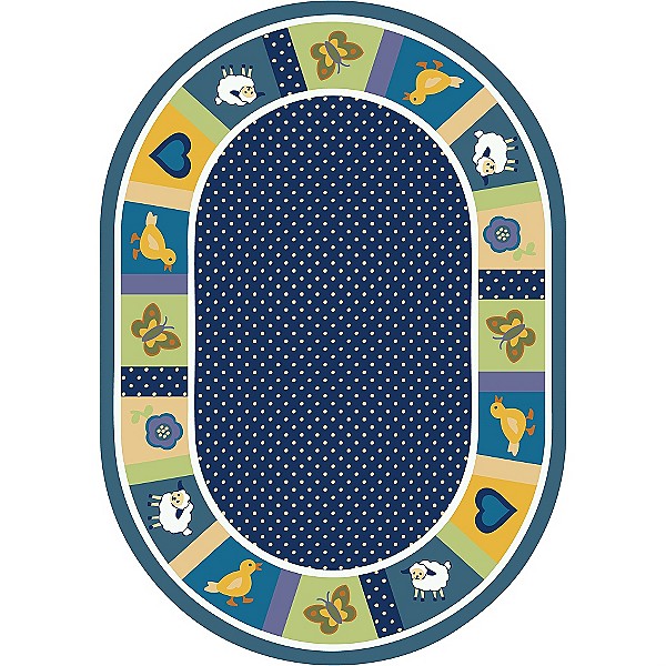 Seeing Spots Bold 5 ft.4 in. x 7 ft.8 in. Oval  WearOn Nylon Machine Tufted- Cut Pile Just for Kids Rug