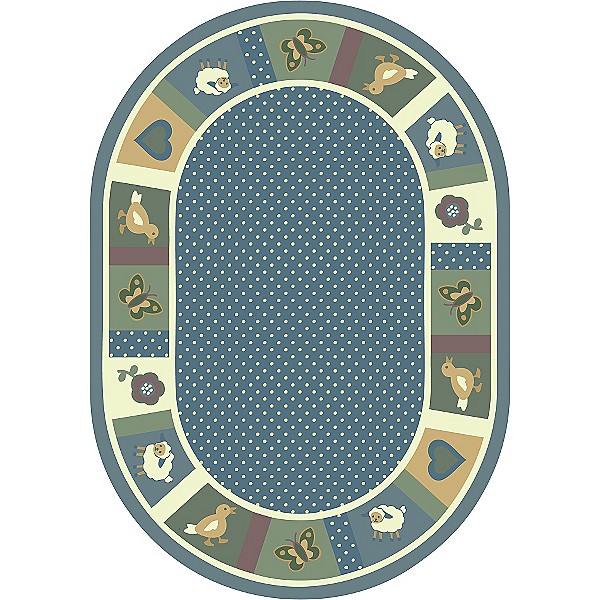 Seeing Spots Soft 5 ft.4 in. x 7 ft.8 in. Oval WearOn Nylon Machine Tufted- Cut Pile Just for Kids Rug