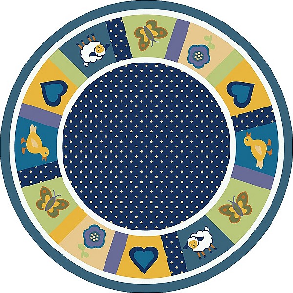 Seeing Spots Bold 5 ft.4 in. Round  WearOn Nylon Machine Tufted- Cut Pile Just for Kids Rug