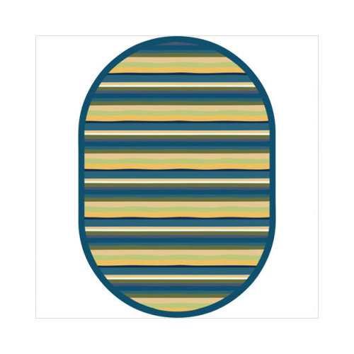 Yipes Stripes Bold 5 ft.4 in. x 7 ft.8 in. Oval WearOn Nylon Machine Tufted- Cut Pile Just for Kids Rug