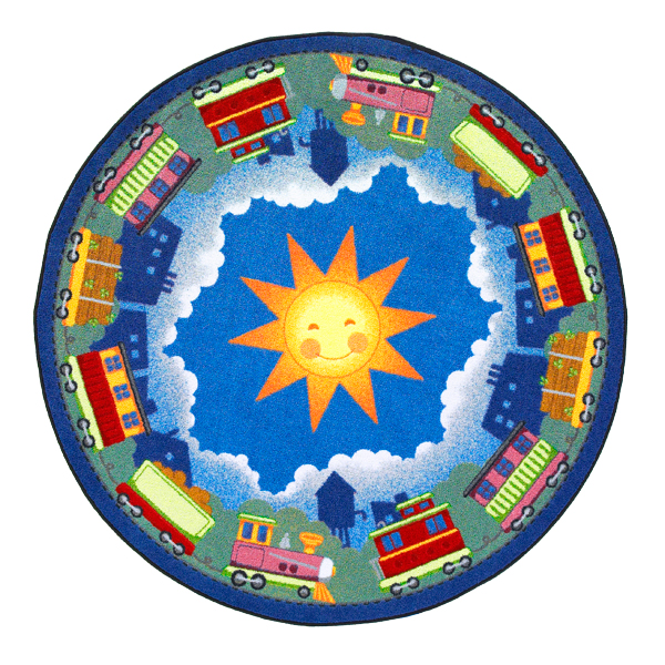 1589E In Training 7 ft.7 in. Round  WearOn Nylon Machine Tufted- Cut Pile Just for Kids Rug
