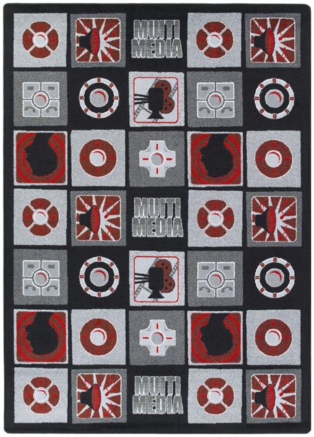 Wired Red 5 ft.4 in. x 7 ft.8 in. WearOn Nylon Machine Tufted- Cut Pile Just for Kids Rug