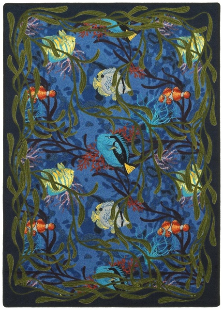 Picture of Joy Carpets 1501B Under the Sea 3 ft.10 in. x 5 ft.4 in.  WearOn Nylon Machine Tufted- Cut Pile Nature Rug