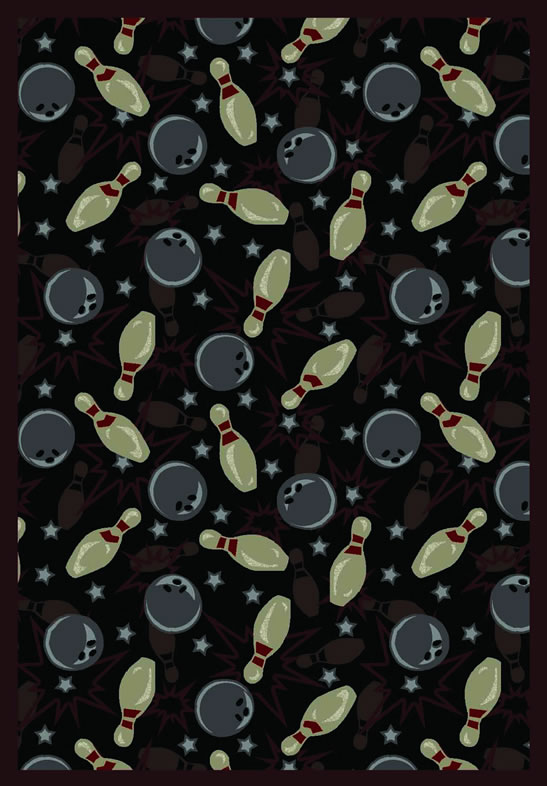 Picture of Joy Carpets 1521C-01 Retro Bowl Midnight 5 ft.4 in. x 7 ft.8 in.  WearOn Nylon Machine Tufted- Cut Pile Sports Rug