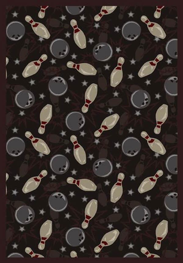 Picture of Joy Carpets 1521D-02 Retro Bowl Chocolate 7 ft.8 in. x 10 ft.9 in.  WearOn Nylon Machine Tufted- Cut Pile Sports Rug