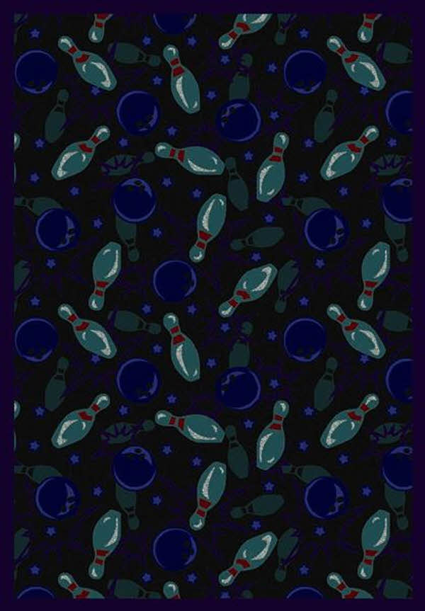 Picture of Joy Carpets 1521D-03 Retro Bowl Cool Blue 7 ft.8 in. x 10 ft.9 in.  WearOn Nylon Machine Tufted- Cut Pile Sports Rug