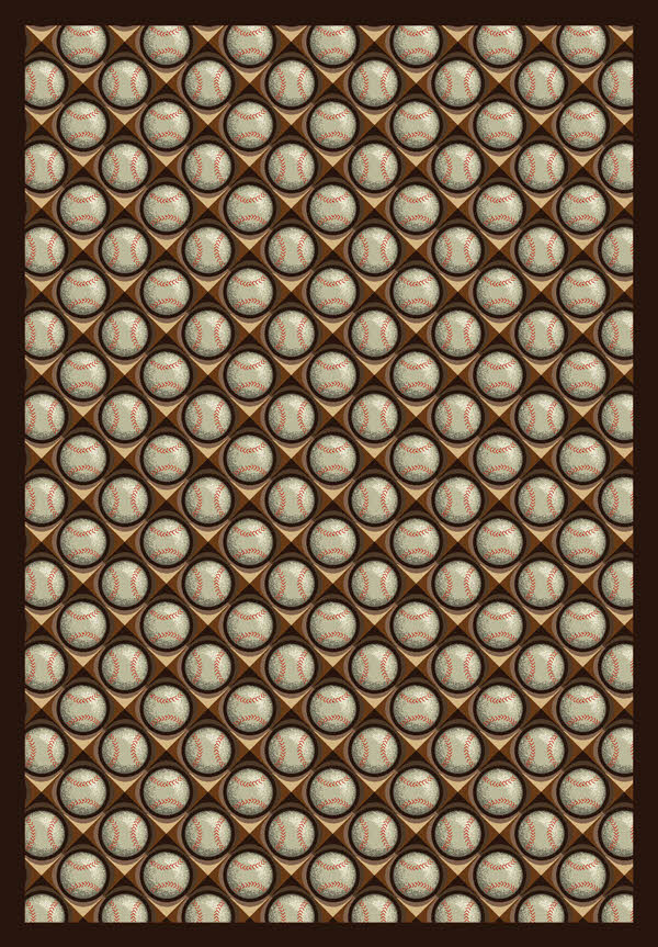 Picture of Joy Carpets 1522B-02 Bases Loaded Leather Glove 3 ft.10 in. x 5 ft.4 in.  WearOn Nylon Machine Tufted- Cut Pile Sports Rug