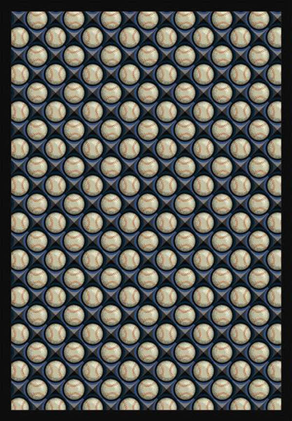Picture of Joy Carpets 1522C-01 Bases Loaded Clear Skies 5 ft.4 in. x 7 ft.8 in.  WearOn Nylon Machine Tufted- Cut Pile Sports Rug