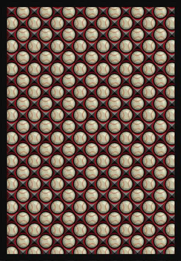 Picture of Joy Carpets 1522C-04 Bases Loaded Night Game 5 ft.4 in. x 7 ft.8 in.  WearOn Nylon Machine Tufted- Cut Pile Sports Rug