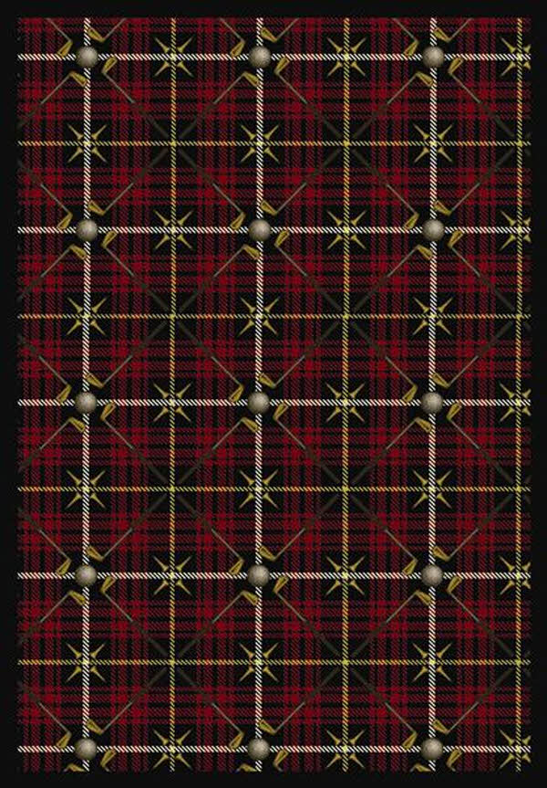 Picture of Joy Carpets 1524B-01 Saint Andrews Lumberjack Red 3 ft.10 in. x 5 ft.4 in.  WearOn Nylon Machine Tufted- Cut Pile Sports Rug
