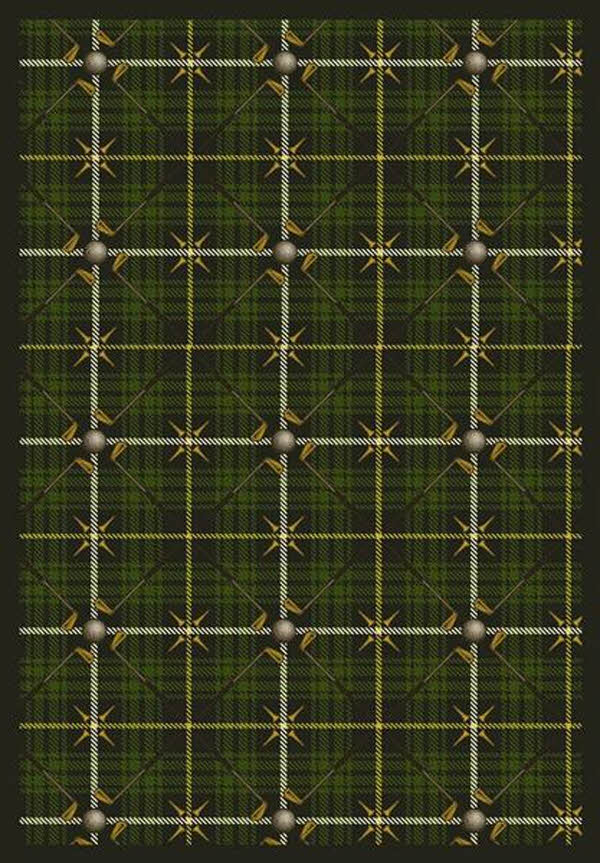 Picture of Joy Carpets 1524C-02 Saint Andrews Pine 5 ft.4 in. x 7 ft.8 in.  WearOn Nylon Machine Tufted- Cut Pile Sports Rug