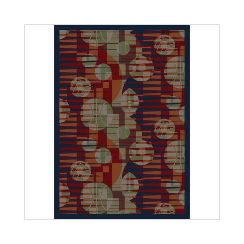 Keeping Score Red 3 ft.10 in. x 5 ft.4 in. WearOn Nylon Machine Tufted- Cut Pile Sports Rug