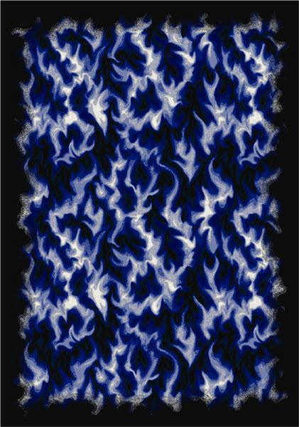 Picture of Joy Carpets 1502B-02 Inferno Blue 3 ft.10 in. x 5 ft.4 in.  WearOn Nylon Machine Tufted- Cut Pile Whimsy Rug