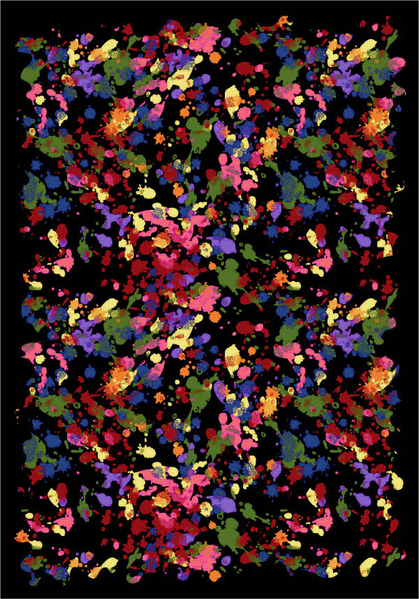Picture of Joy Carpets 1503C Splatter Paint 5 ft.4 in. x 7 ft.8 in.  WearOn Nylon Machine Tufted- Cut Pile Whimsy Rug